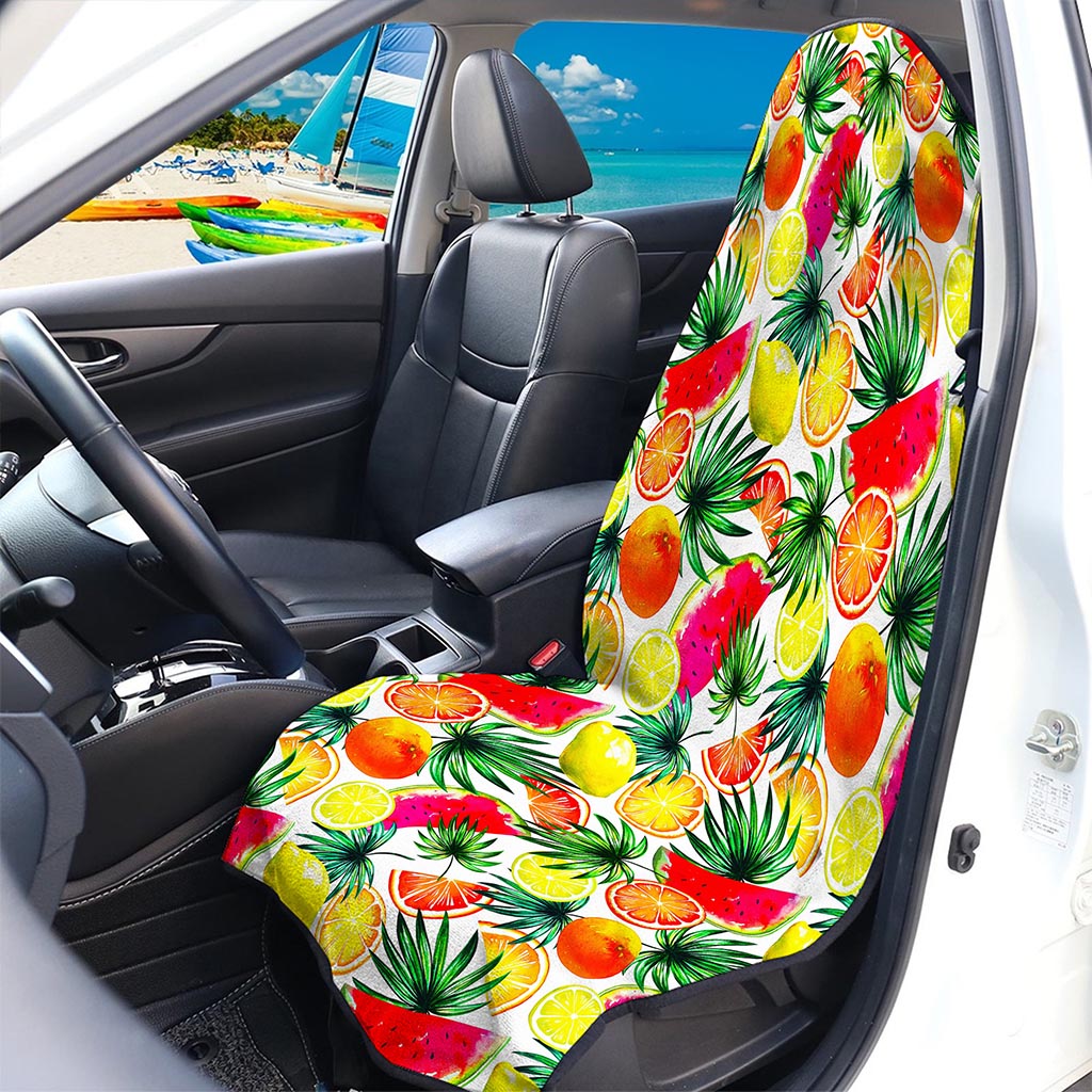 Tropical Fruit Leaf Pattern Print Waterproof Car Seat Cover