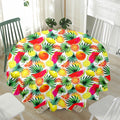 Tropical Fruit Leaf Pattern Print Waterproof Round Tablecloth