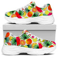 Tropical Fruit Leaf Pattern Print White Chunky Shoes