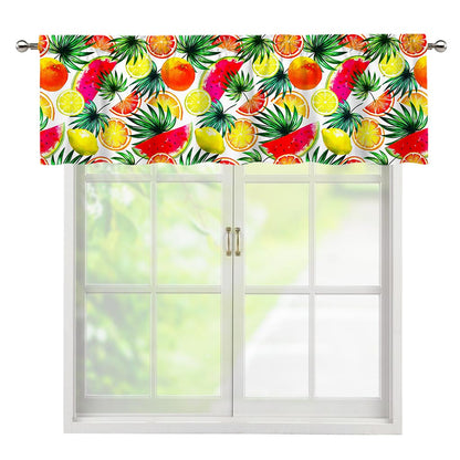 Tropical Fruit Leaf Pattern Print Window Valance