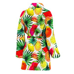 Tropical Fruit Leaf Pattern Print Women's Bathrobe