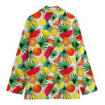 Tropical Fruit Leaf Pattern Print Women's Blazer