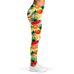 Tropical Fruit Leaf Pattern Print Women's Leggings
