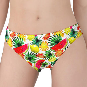 Tropical Fruit Leaf Pattern Print Women's Panties