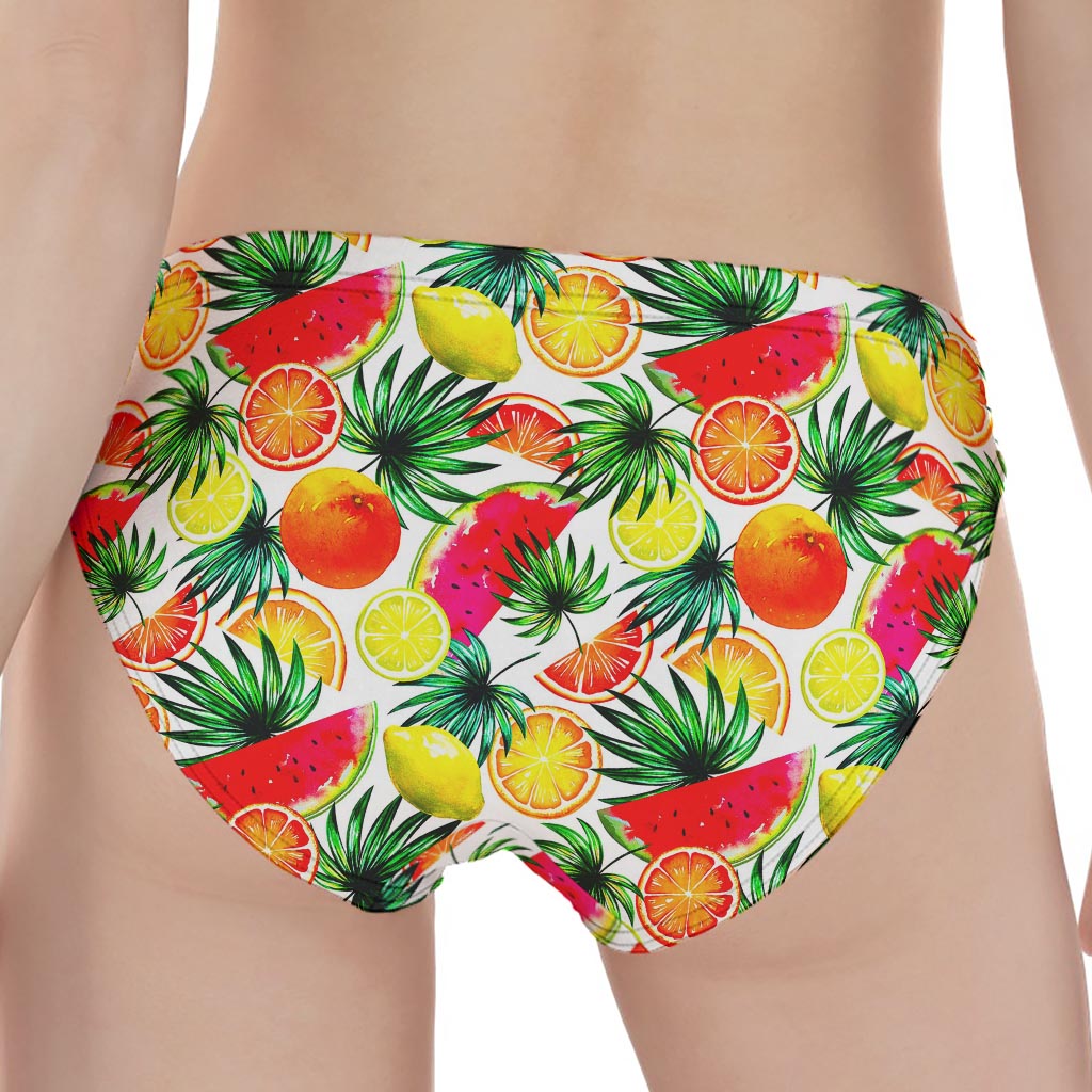 Tropical Fruit Leaf Pattern Print Women's Panties