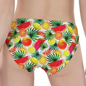 Tropical Fruit Leaf Pattern Print Women's Panties