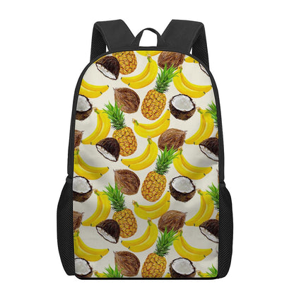 Tropical Fruits Pattern Print 17 Inch Backpack