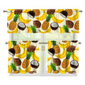 Tropical Fruits Pattern Print 3 Piece Kitchen Curtains