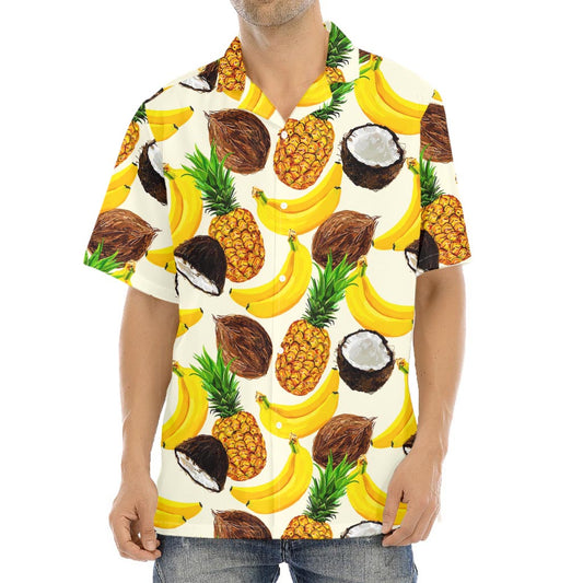 Tropical Fruits Pattern Print Aloha Shirt
