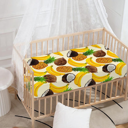 Tropical Fruits Pattern Print Baby Crib Sheet
