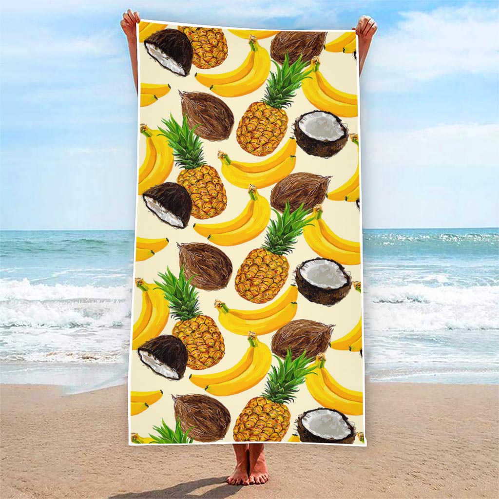 Tropical Fruits Pattern Print Beach Towel