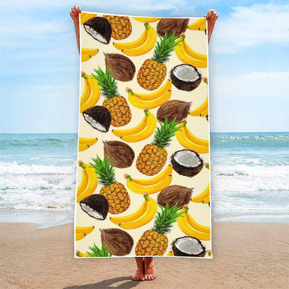 Tropical Fruits Pattern Print Beach Towel