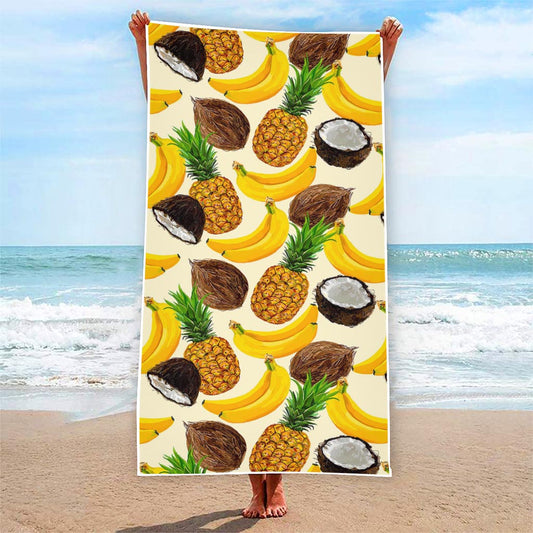 Tropical Fruits Pattern Print Beach Towel
