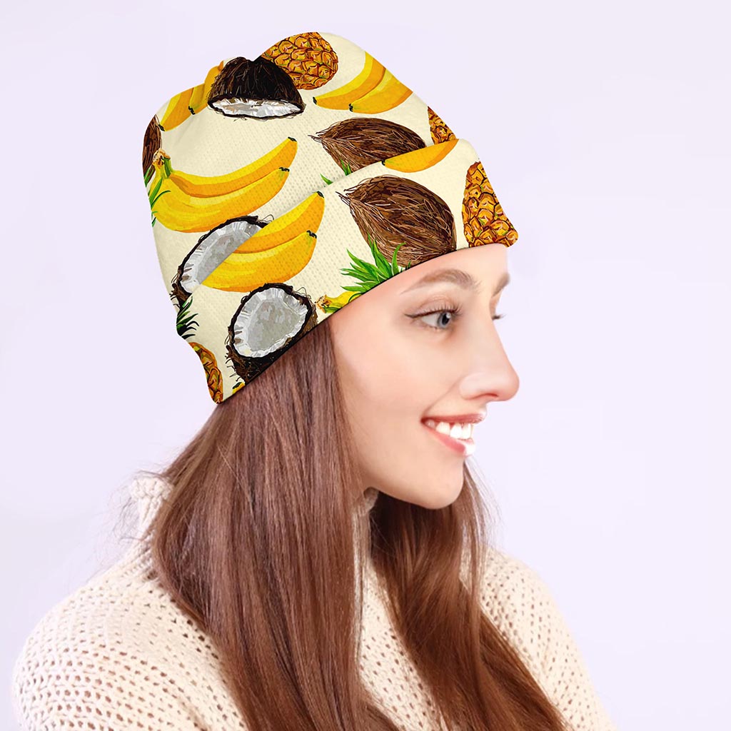 Tropical Fruits Pattern Print Beanie