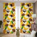 Tropical Fruits Pattern Print Dimout Pencil Pleat Curtains