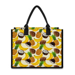 Tropical Fruits Pattern Print Canvas Tote Bag