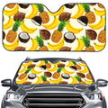 Tropical Fruits Pattern Print Car Windshield Sun Shade