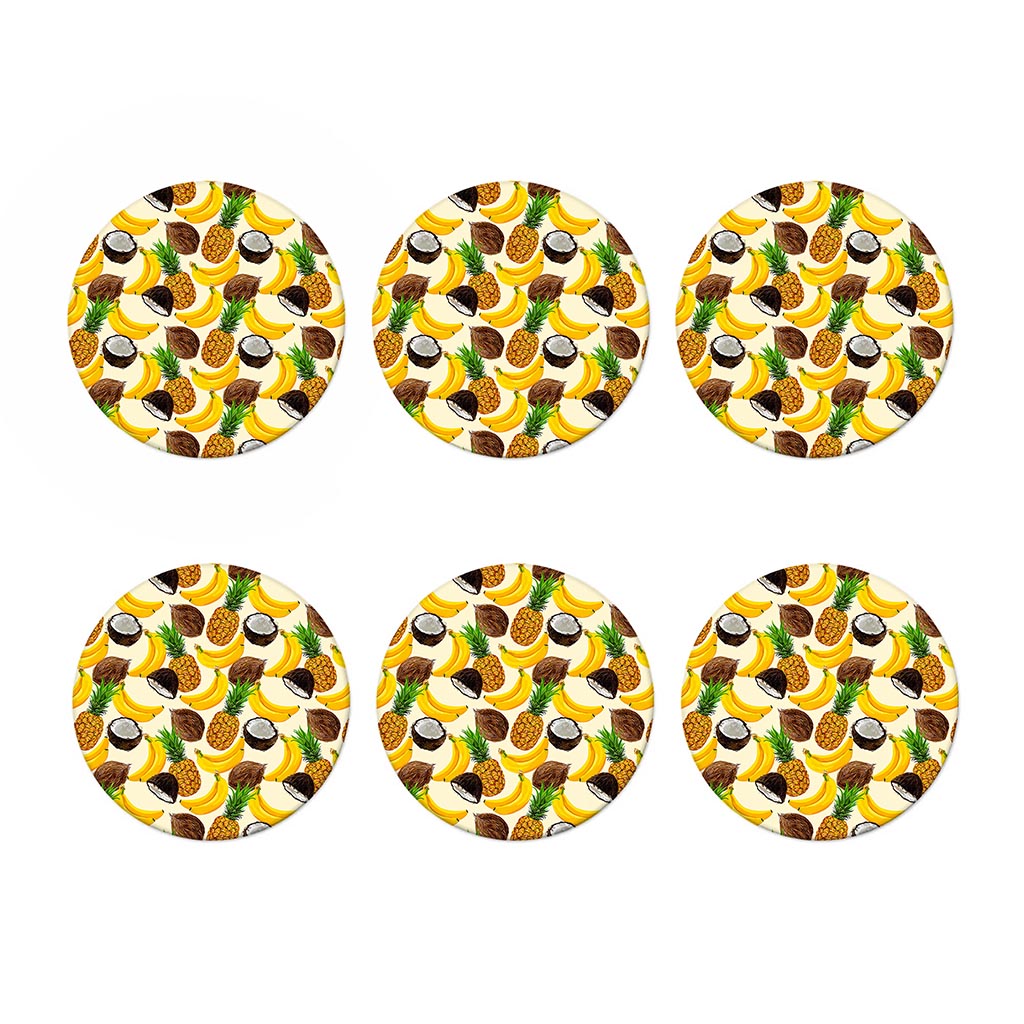 Tropical Fruits Pattern Print Coaster Set
