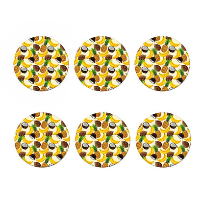 Tropical Fruits Pattern Print Coaster Set