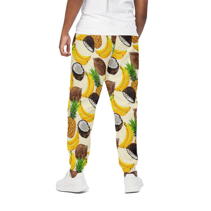 Tropical Fruits Pattern Print Cotton Pants
