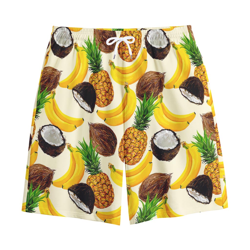 Tropical Fruits Pattern Print Cotton Shorts
