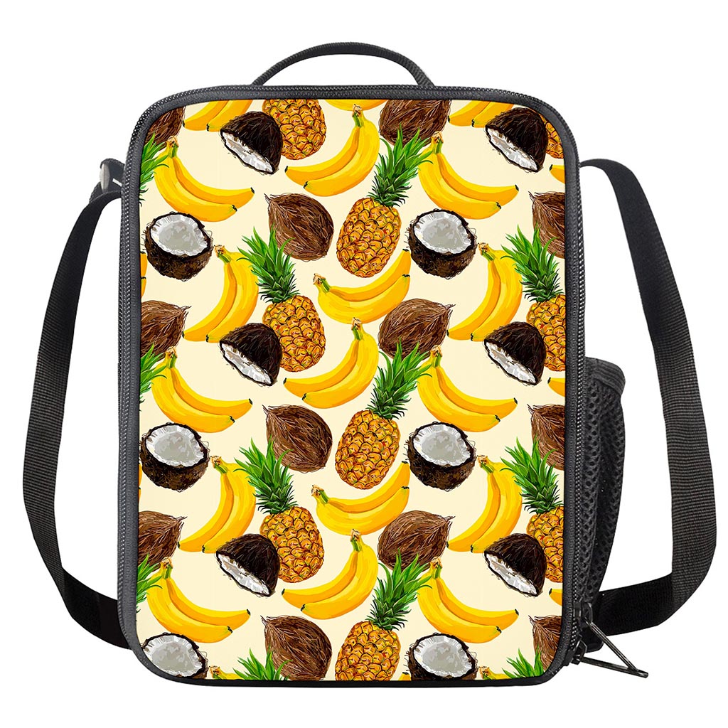 Tropical Fruits Pattern Print Crossbody Lunch Bag