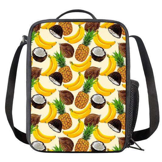 Tropical Fruits Pattern Print Crossbody Lunch Bag