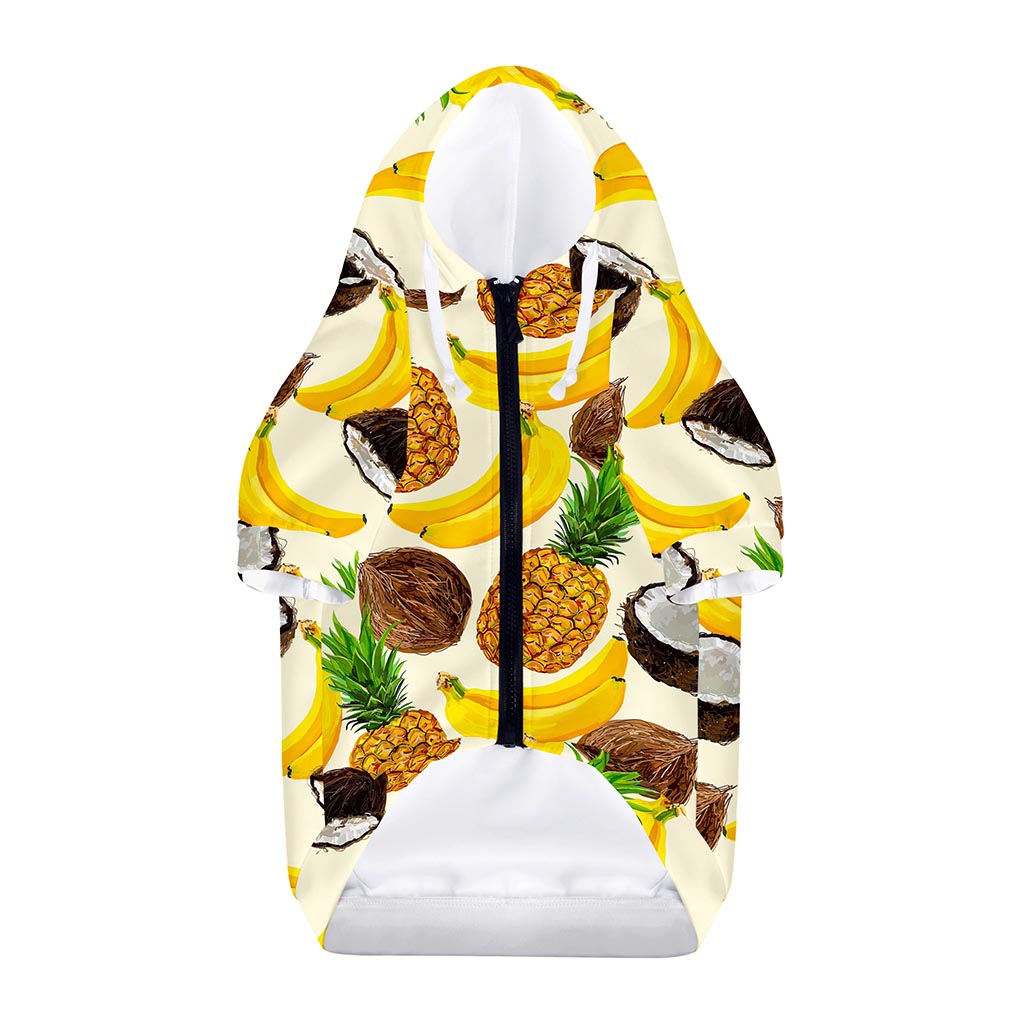 Tropical Fruits Pattern Print Dog Zip Up Hoodie