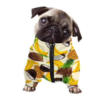 Tropical Fruits Pattern Print Dog Zip Up Jacket