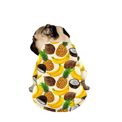 Tropical Fruits Pattern Print Dog Zip Up Jacket