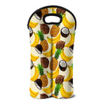 Tropical Fruits Pattern Print Double Neoprene Wine Tote