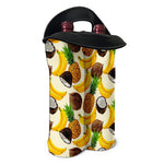 Tropical Fruits Pattern Print Double Neoprene Wine Tote