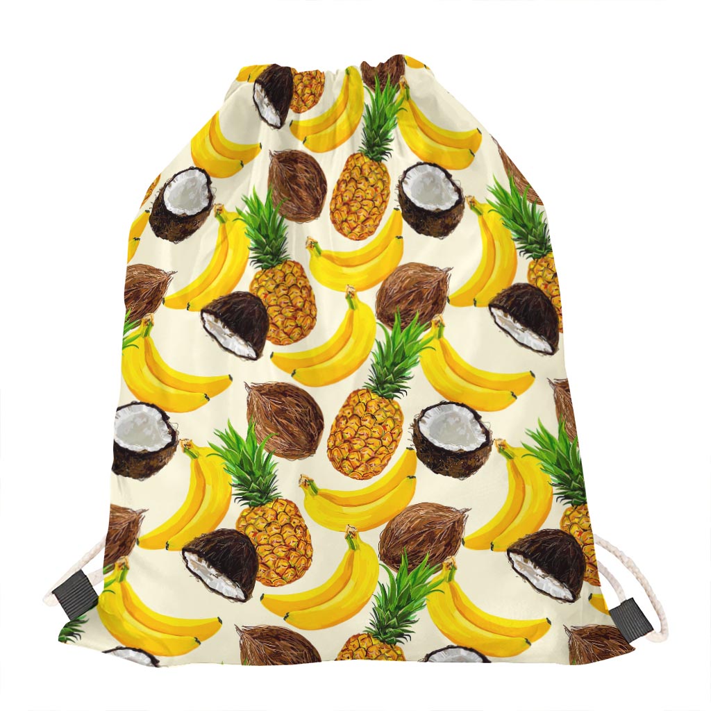 Tropical Fruits Pattern Print Drawstring Bag