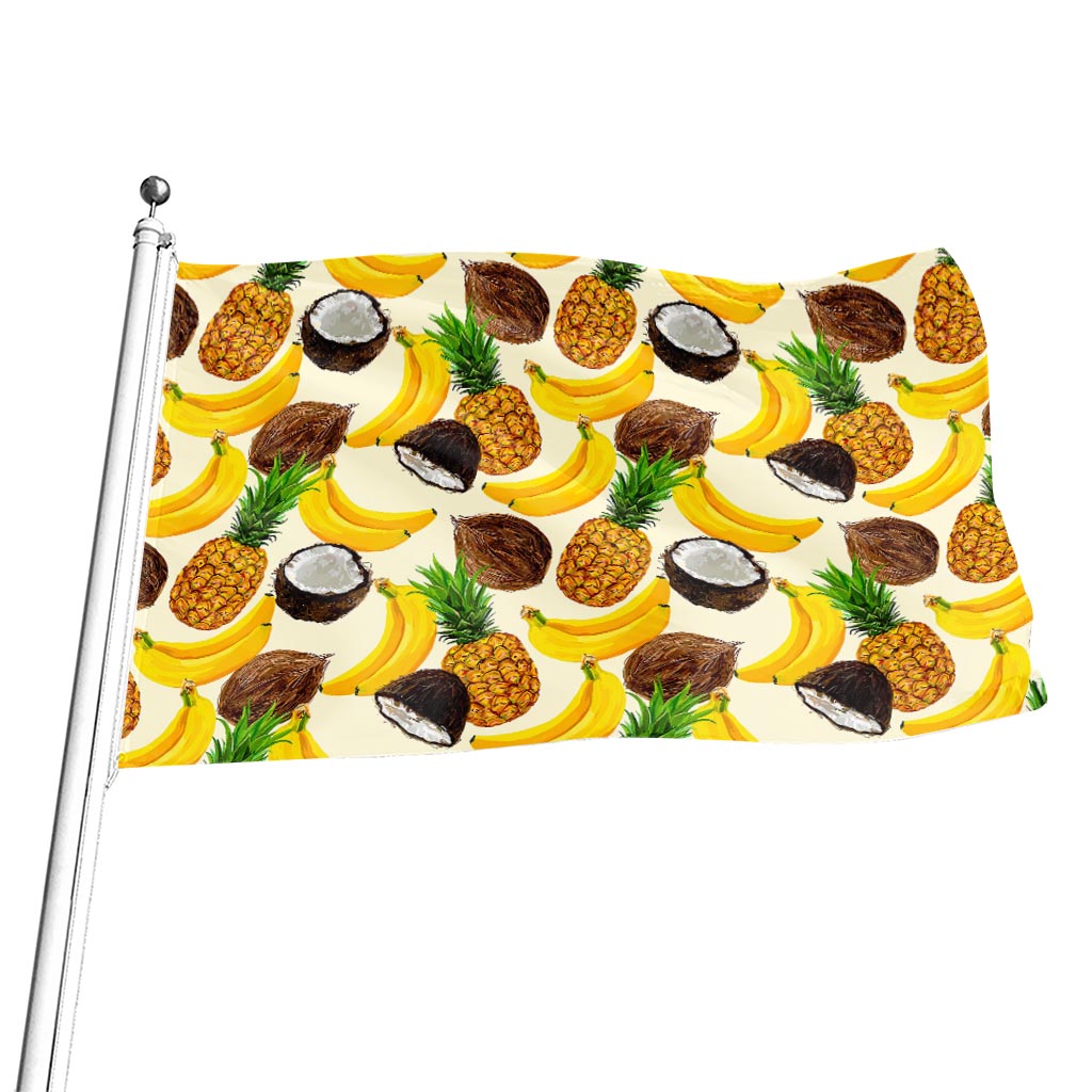 Tropical Fruits Pattern Print Flag