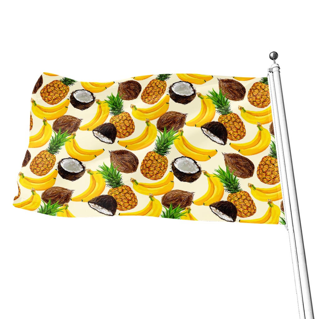 Tropical Fruits Pattern Print Flag