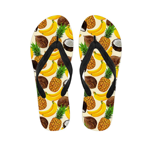 Tropical Fruits Pattern Print Flip Flops