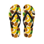 Tropical Fruits Pattern Print Flip Flops