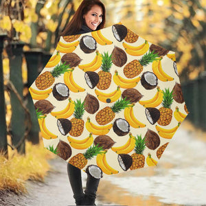 Tropical Fruits Pattern Print Foldable Umbrella