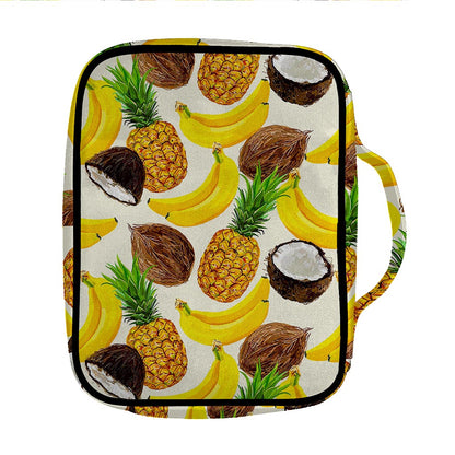 Tropical Fruits Pattern Print Front Pocket Bible Bag