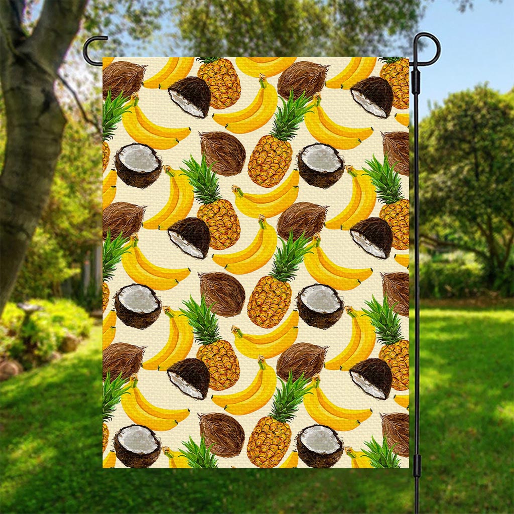 Tropical Fruits Pattern Print Garden Flag