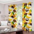 Tropical Fruits Pattern Print Grommet Curtains