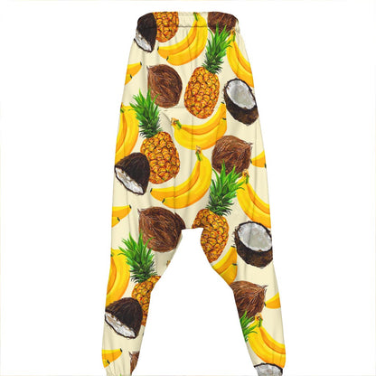 Tropical Fruits Pattern Print Hammer Pants