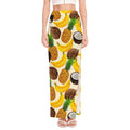 Tropical Fruits Pattern Print High Slit Maxi Skirt