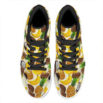 Tropical Fruits Pattern Print High Top Leather Sneakers