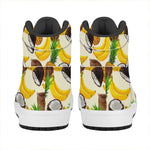Tropical Fruits Pattern Print High Top Leather Sneakers