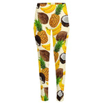 Tropical Fruits Pattern Print High-Waisted Pocket Leggings