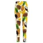 Tropical Fruits Pattern Print High-Waisted Pocket Leggings