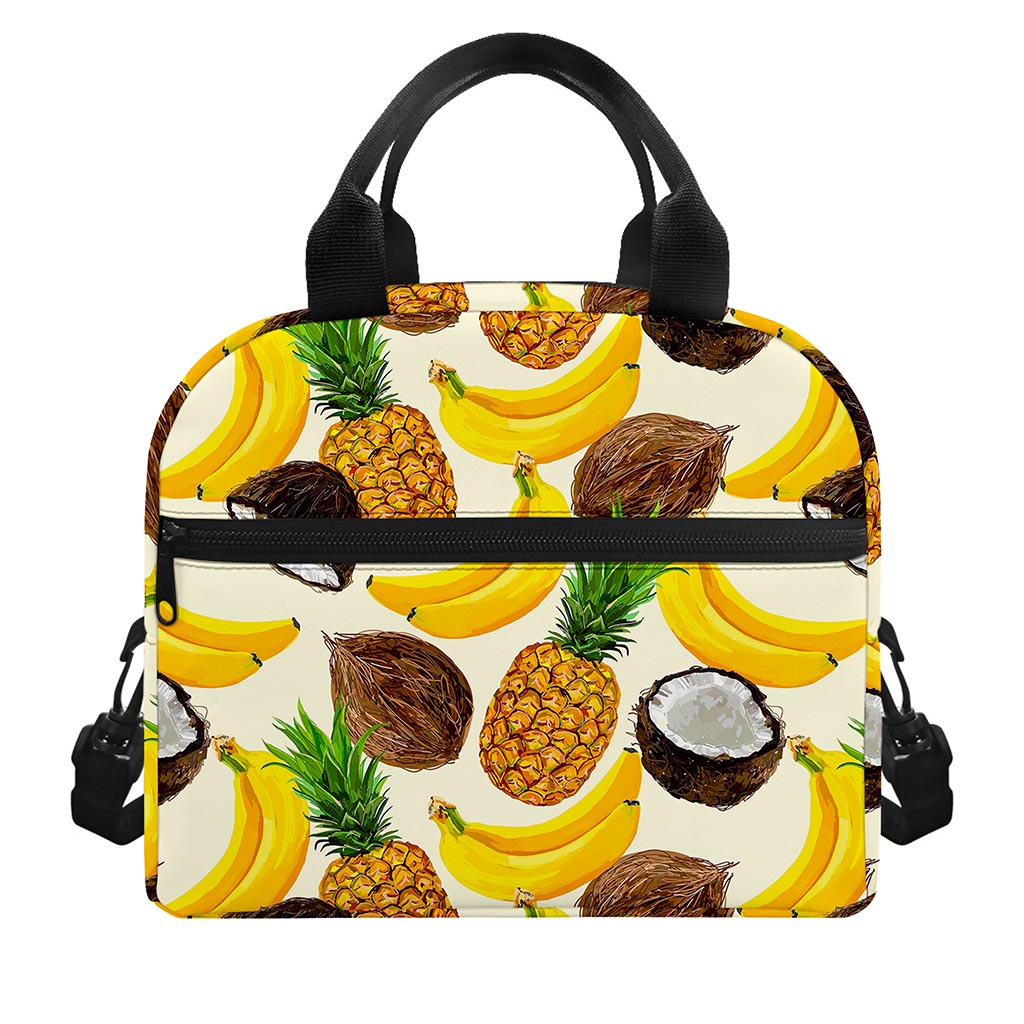 Tropical Fruits Pattern Print Insulated Lunch Bag