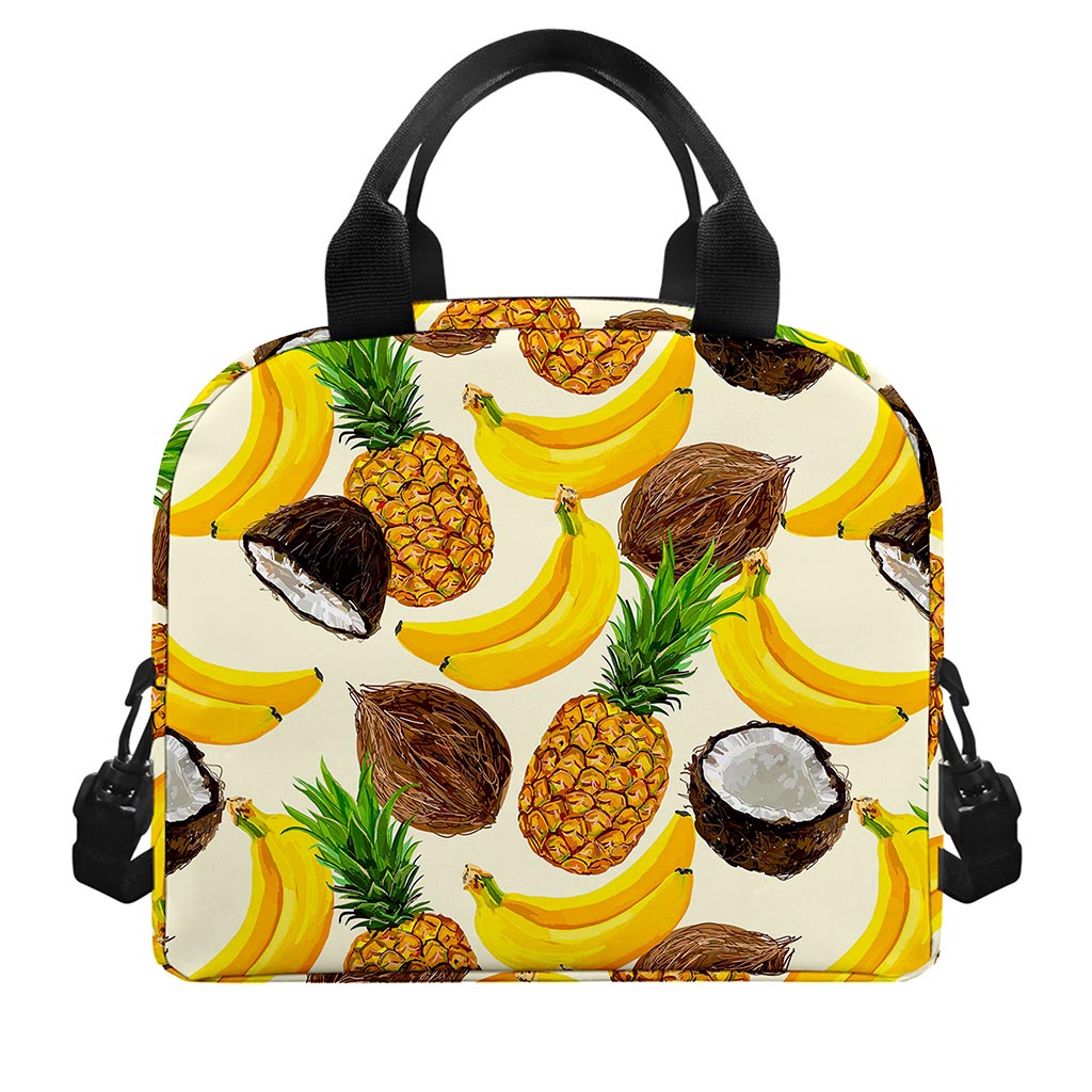 Tropical Fruits Pattern Print Insulated Lunch Bag
