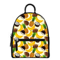 Tropical Fruits Pattern Print Leather Backpack